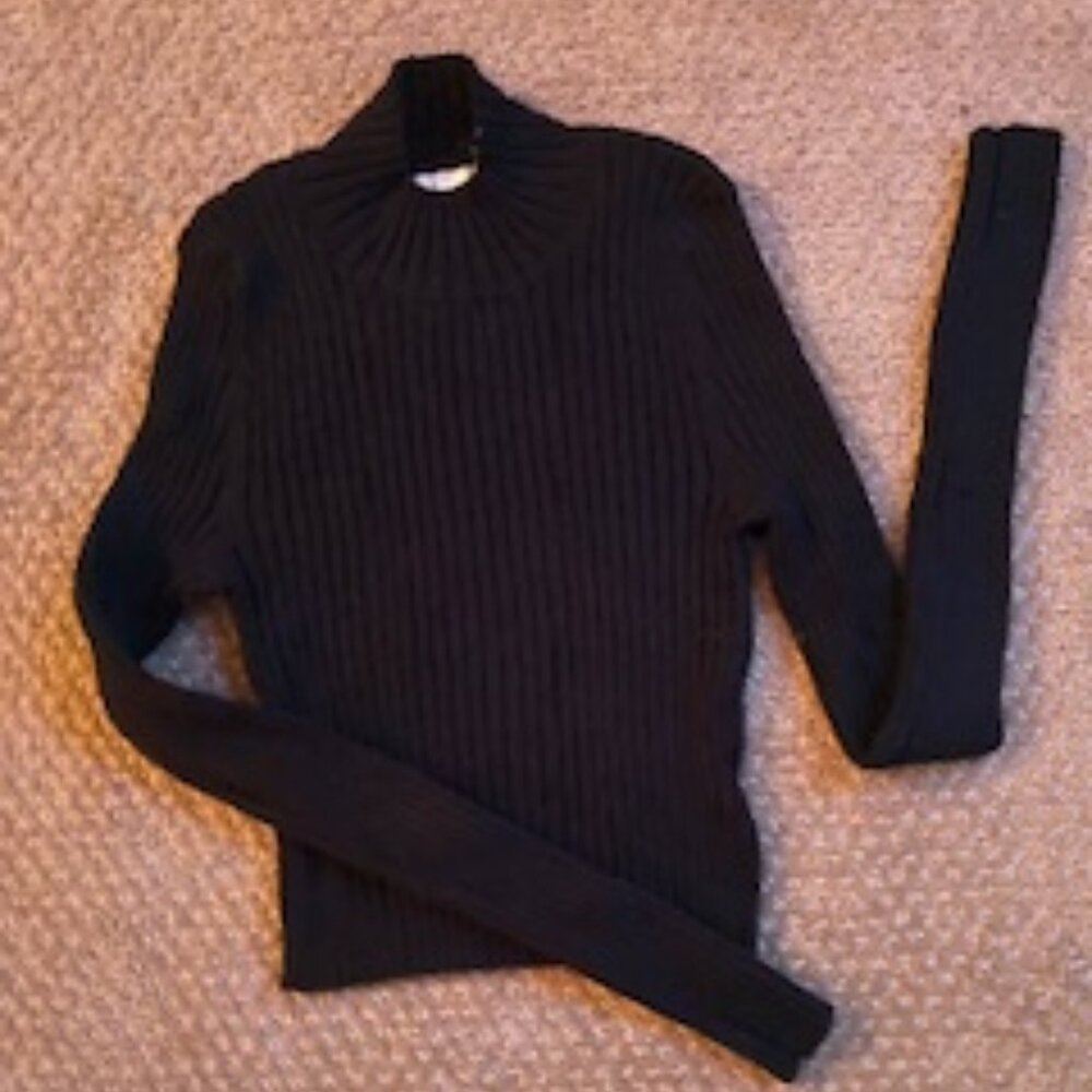 PACSUN (LA HEARTS) RIBBED BLACK TURTLENECK SWEATER